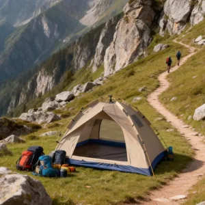 Aluminum Pole Double Wall Waterproof Tent for Beach and Travel