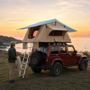 Aluminum Side Open Hard Shell Rooftop Tent With Side Opening Car Tent