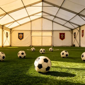 Aluminum Soccer Field Tent Transparent PVC Waterproof Indoor for Football Training Ground