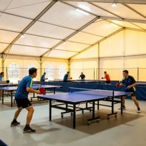 Aluminum Table Tennis Court Tent Transparent PVC Waterproof Indoor for Ping Pong Training Venue