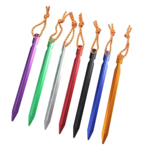 Aluminum Tent Pegs with Rope