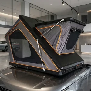 Aluminum Triangle Hard Shell Rooftop Tent for Cars and Campers, Four-Season, One-Bedroom