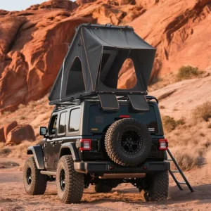 Aluminum Triangle Hardshell Rooftop Tent, 3 Person, Waterproof, Four-Season, Quick Setup for Truck, Jeep, Car, or SUV