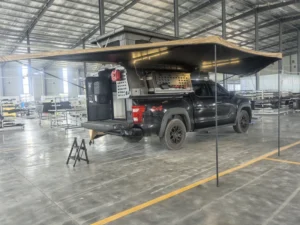 Aluminum Truck Cap with Detachable Camping Tent for Ford F-150 5.5ft Bed 600D Oxford Waterproof