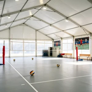 Aluminum Volleyball Court Tent Transparent PVC Waterproof Indoor for Volleyball Training Venue