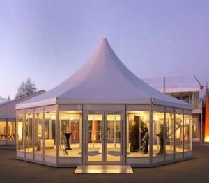 Aluminum Waterproof PVC Outdoor Hexagon Gazebo Pagoda Tent for Hotel, Garden, Wedding, Party, and Sports Events