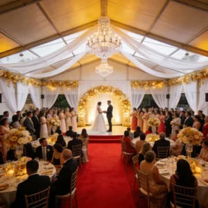 Aluminum Wedding Gathering Tent Flexible Expansion Wind Proof Snow Resistant Durable For Outdoor Banquet