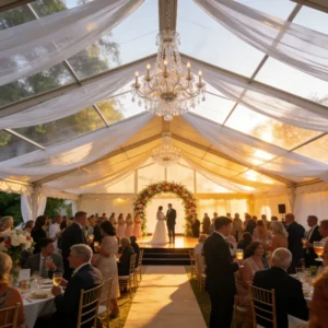 Aluminum Wedding Tent All Weather Durable Flexible Expansion Wind Snow Resistant for Catering Party