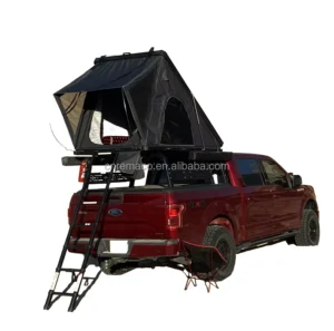Aluminum Wedge Hard-Shell Rooftop Tent for 3-4 Persons with Solar Panel