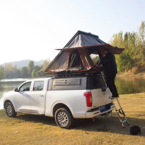 Aluminum Wedge Hard Shell Truck Canopy Tent for Chevy Silverado 1500 5.8ft 6.5ft Bed 2 3 Person Overland Pop Up Waterproof