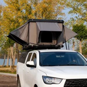 Aluminum Wedge Truck Cap Camper Tent for Ford F150 5.5ft 6.5ft Bed 2 Person Pop Up with Side Windows Overland Ready