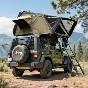 Aluminum and ABS Clamshell Hardshell Rooftop Tent for 4×4 Truck, Sideways Opening