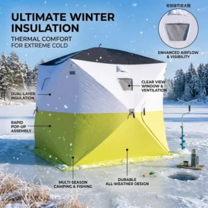 Angler Winter Ice Fishing Tent Star Hub Design Thermal Pop up Quick Setup Portable Shelter for Cold Weather Camping