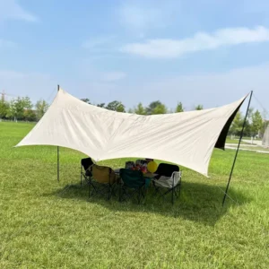 Anti-UV 210D Oxford Black Coating Camping Canopy Wind Resistant Large Sun Protection Area Beach Tarp