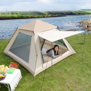 Anti-mosquito Double Layer Camping Tent PU 3000mm Waterproof Outdoor Hiking Tent