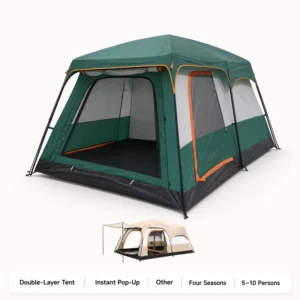 Automatic 2 Room 1 Hall Camping Tent Waterproof Large Family Outdoor Pop up Tent 3 12 Person Silver Glue UV Protection Glamping