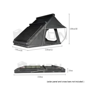 Automatic 4×4 SUV Clamshell Rooftop Tent 2-3 Person Outdoor Camping Aluminum Hard Shell Tent with Ladder