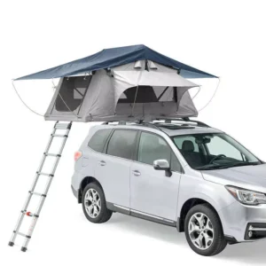 Automatic Canvas Car Rooftop Tent, 4-5 Person, Four-Season, Waterproof, Double-Layer, with Annex Awning