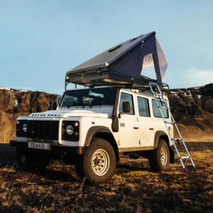 Automatic Hard Shell Triangle Roof Top Tent for SUV Truck Black Warrior Aluminum Alloy 1 2 Person Camping Tent Quick Opening