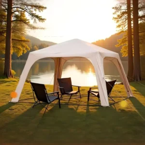 Automatic Inflatable Canopy Instant Setup Thick Silver Coated Sun Shelter Camping UV & Rain Protection No Assembly Tent