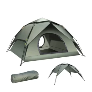 Automatic Outdoor Waterproof Camping One Bedroom Fiberglass Tent Fast Open Easy Storage Travel Beach Polyester Fabric
