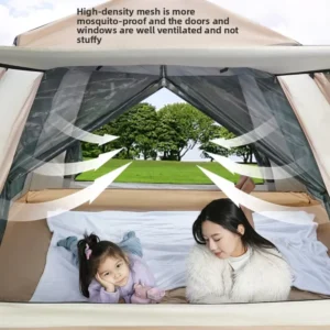 Automatic Pop-Up Camping Tent, Portable Quick-Setup Oxford Cloth Single-Layer, Moisture and Rain-Proof, for 246 People