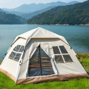 Automatic Pop-Up Camping Tent with Silver-Coated Sun Protection, Waterproof Oxford Cloth for Outdoor Travel