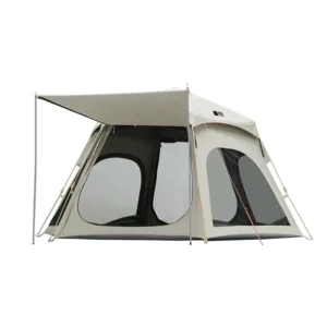 Automatic Pop-Up Double-Layer Beach Tent Titanium Black Silver-Coated Oxford Cloth Waterproof 3000mm UV Protection
