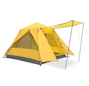 Automatic Pop-Up Family Camping Tent, Waterproof, with Sun Shade Awning and Aluminum Poles for 3-4 Persons