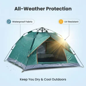 Automatic Pop-Up Oxford Polyester Camping Tent for 2-4 People
