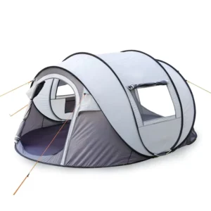 Automatic Pop-up Camping Tent for 3-4 Persons, Family Size, Portable Nylon Fabric, Aluminum, Summer Use