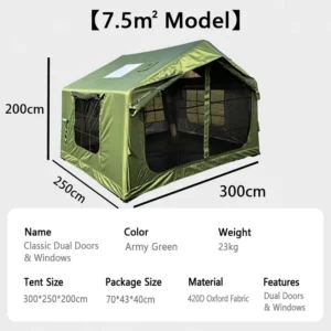 Automatic Quick Setup Inflatable Tent UPF 50+ Sun Protection 4 6 Person Outdoor Glamping Home