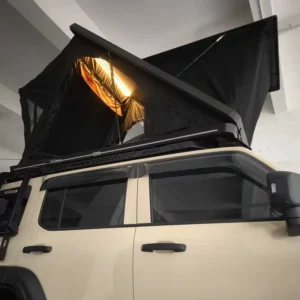 Automatic Rooftop Tent Hard Shell Easy Set up Pop up Tent for 2 Person Camping Come with LED Light 4 Season Tent