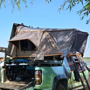 Automatic Setup Rooftop Tent with Winter Thermal Layer, One-Bedroom Layout, Four-Season Polyester Shell, Aluminum Roof