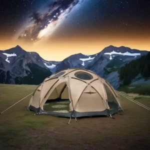 Automatic Waterproof Glamping Dome Tent, 5+ Person, Large, Aluminum