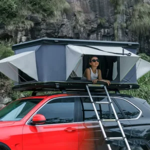 BNT5507-2 3-4 Person 4×4 Aluminum Hardshell Canvas Car Rooftop Tent Double Layer Four-Season Quick Automatic Opening