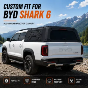 BYD Shark Camper Van Style High Roof Truck Canopy Hard Top Pickup Topper Extended Height Extra Space