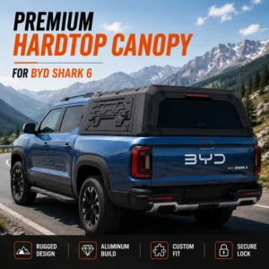 BYD Shark Rooftop Tent Ready Canopy Hard Top Pickup Bed Topper Aluminum with Cross Bars Included