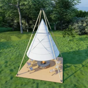 Bamboo Lantern Summer Tent PVC Fabric 5m Waterproof for Hotel Party Outdoor Camping Restaurant Hanging Cage