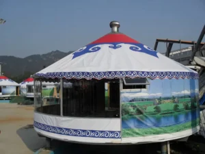 Bamboo Metal Frame Mongolian Yurt Tent With PVC Canvas Layer