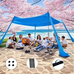Beach Polyester Canopy Tent Iron Reinforcement Four-Season Outdoor Use Portable One-Piece Design Camping