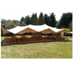 Beige Structural Stretch Party Tents 80 Person Outdoor Carnival Tents for New Year Festival