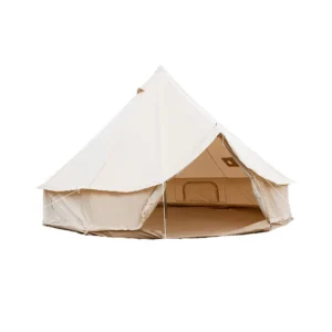 Beige White Waterproof Oxford Cloth Yurt Bell Tent One-Bedroom Summer Straight Support