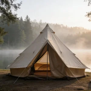 Big Family 6 8 Person Four Season Steel Frame Hexagon Glamping Yurt >3000mm Waterproof Canvas Eco Friendly Foldable Double Layer
