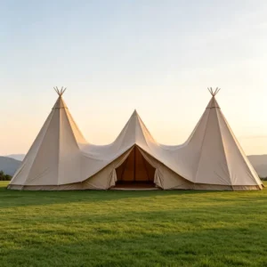 Big Straw Hat Tent 450G Flame Retardant Canvas Glamping Tent for Outdoor Event Wedding