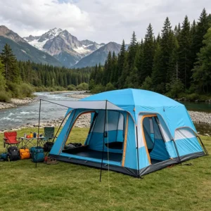 Big Tent Outdoor Family Camping Tent Two Bedrooms and One Living Room Waterproof for Hiking Travel