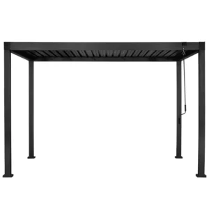 Bioclimatic Aluminum Pergola Motorized Louvers Waterproof Outdoor Canopy with LED Lights