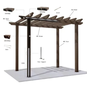 Bioclimatic Motorised Outdoor Aluminum Pergola Customized Size Waterproof Powder Coated