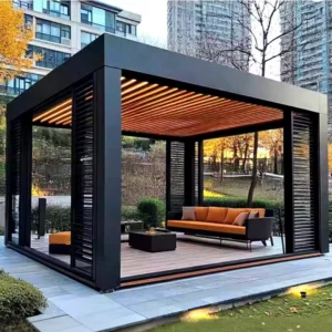 Bioclimatic Motorized Aluminum Pergola Manufacturer with Electric Louvers