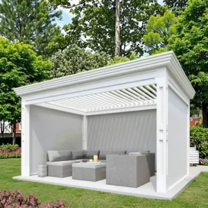 Bioclimatic Roof-Only Adjustable Louvre Roof Outdoor Aluminum Pergola with Orientable Louver Mechanism